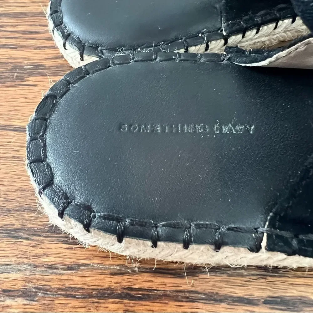 Something Navy Black Suede Espadrille Slingback Espadrilles